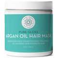 A 240 mL jar of Moroccan Argan Oil Deep Hydration Hair Mask. The label is turquoise and white, stating it is an argan-infused conditioning treatment to nourish and hydrate hair.