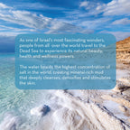 Dead Sea with text overlay about its natural beauty and health benefits