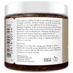 Jar of Arabica Coffee Scrub with label on a white background
