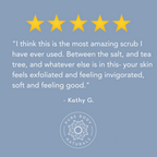 Five-star review for a product with a blue background and Pure Body Naturals logo.