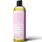 Bottle with a pink label on a white background