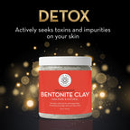 Jar of Indian Healing Bentonite Clay with red label on a dark background