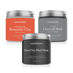 Three jars of Pure Body Naturals masks on a white background